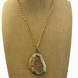 Bebe Gold Pendant Chain Link Necklace